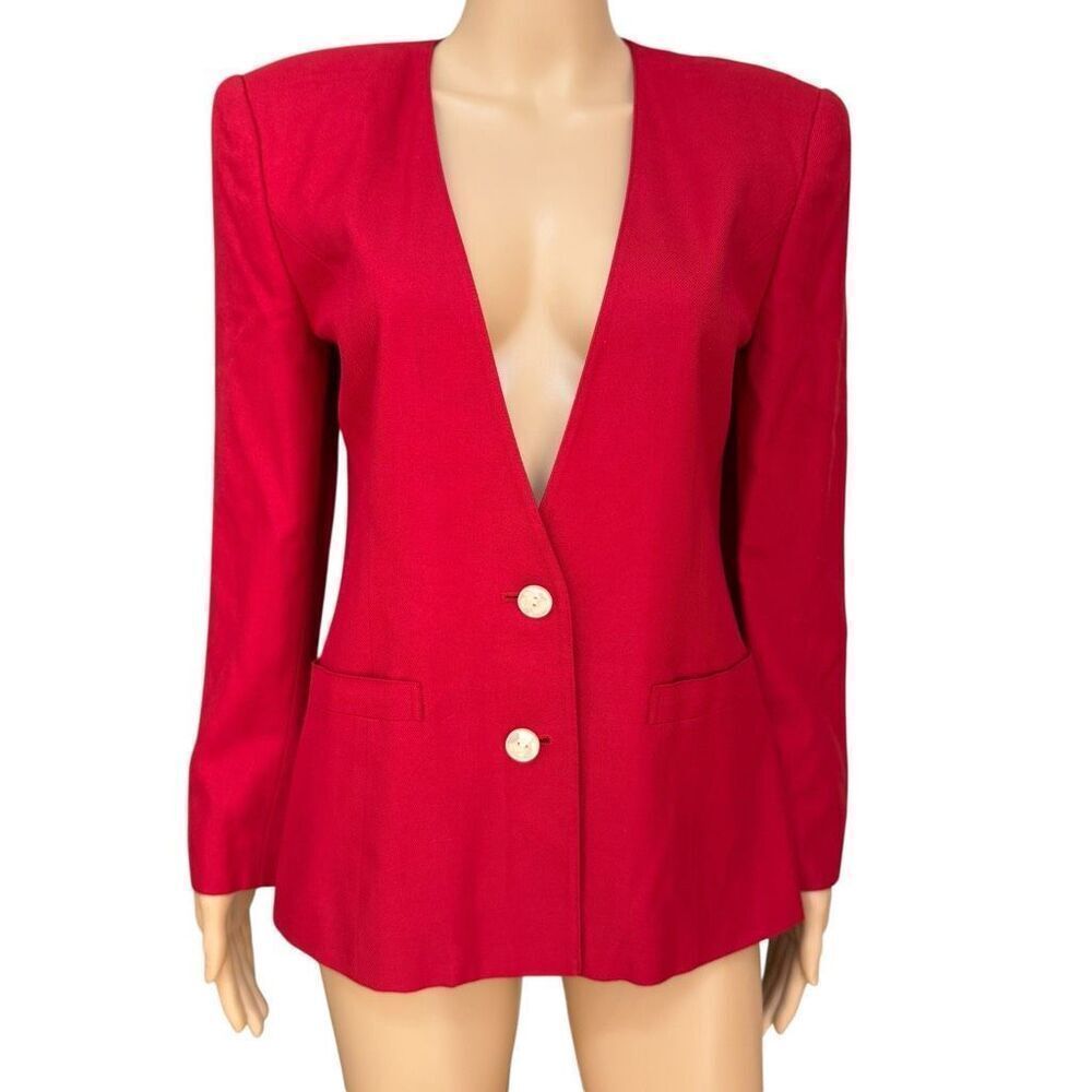 Allen Solly Vintage Red Wool Blend Blazer Jacket Size 4
